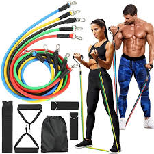 11 PCS Latex Resistance Band Set Exercise Fitness Workout Set