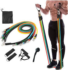 11 PCS Latex Resistance Band Set Exercise Fitness Workout Set