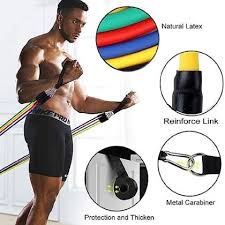 11 PCS Latex Resistance Band Set Exercise Fitness Workout Set